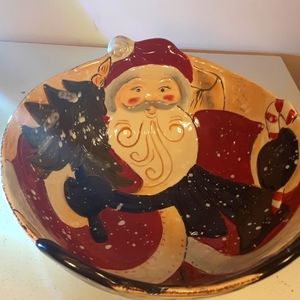 Xmas ceramic Santa serving bowl